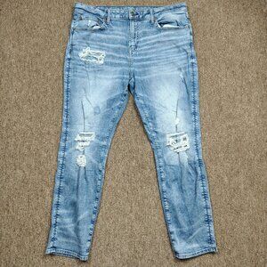 AMERICAN EAGLE Jeans Men 36x32 Blue Athletic Fit Distressed Airflex + Stretch